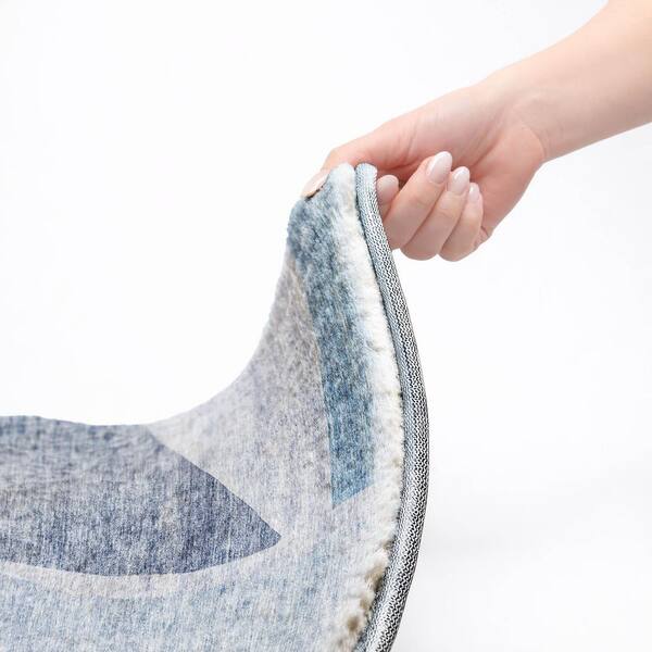 Dream Shag Premium Machine Washable Abstract ADS665 Denim 10 ft. x 14 ft. Area Rug