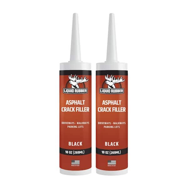 Asphalt Crack Filler 10 oz. Self-Leveling Waterproof Sealant for Driveways and Walkways-Black (2-Pack)