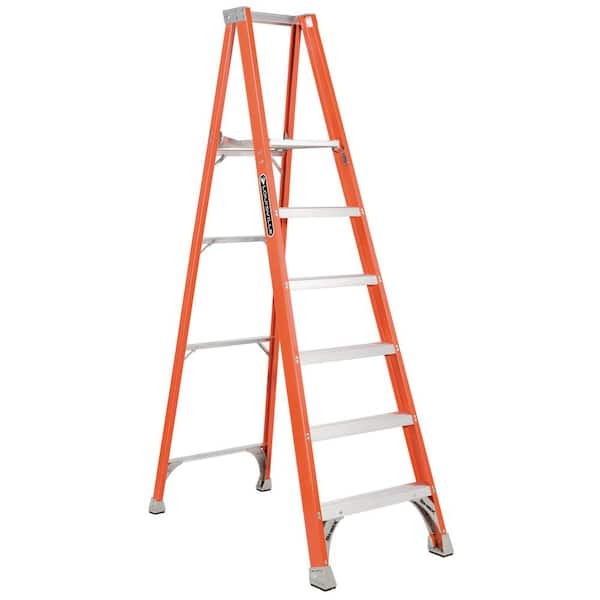 Louisville Ladder 6 ft. Fiberglass Platform Step Ladder with 300 lbs ...