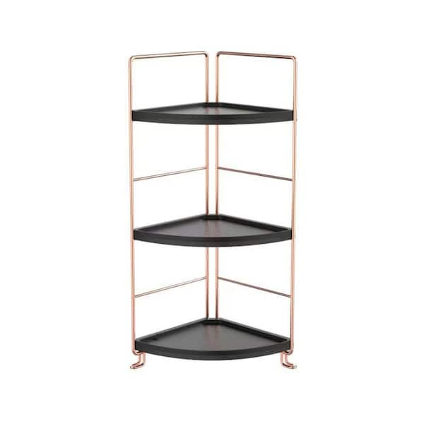 Dracelo 11.8 in. W x 5.8 in. D x 16.6 in. H 3 Tier Black Bathroom Organizer Countertop Shelf