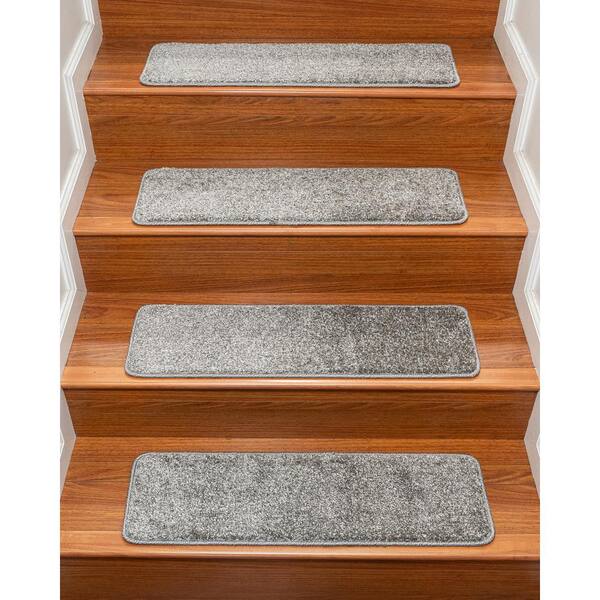 Classy Gray and Black Premium Carpet Stair Tread Sets 24" x 8" 