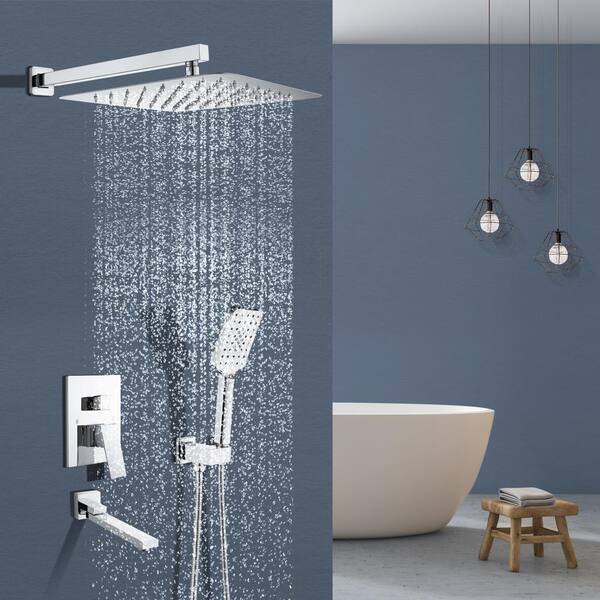 1-Spray Patterns with 1.5 GPM 10 in. Wall Mount Dual Shower Heads in Chrome 1-Spray Patterns with 1.5 GPM 10 in. Wall Mount Dual Shower Heads in Chrome