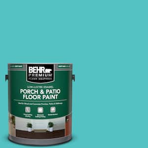 1 gal. #500B-4 Gem Turquoise Low-Lustre Enamel Interior/Exterior Porch and Patio Floor Paint