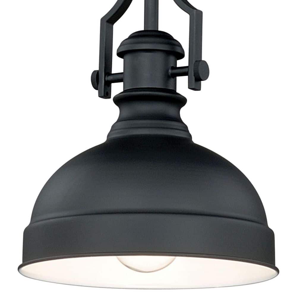 Mini Farmhouse Incandescent Glass Pendant in Oil Rubbed Bronze