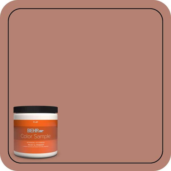 BEHR PREMIUM PLUS 8 oz. #S180-5 Auburn Glaze Flat Interior/Exterior Paint & Primer Color Sample