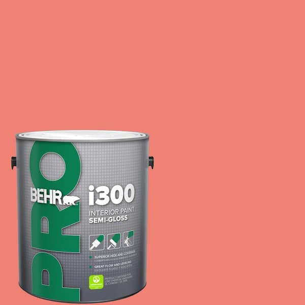 BEHR PRO 1 gal. #170B-5 Youthful Coral Semi-Gloss Interior Paint