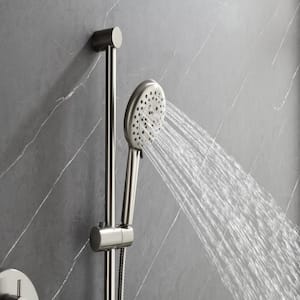 3-Spray Patterns Dual Shower Head Wall Mount Fixed and Handheld Shower Head with 3-Body Sprays in Brushed Nickel