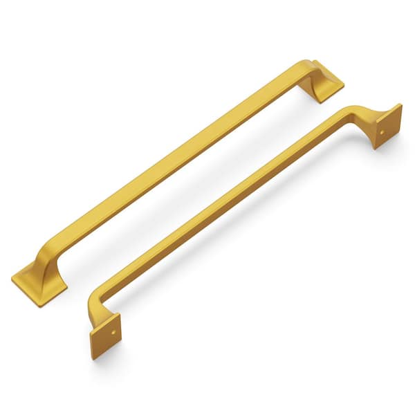 HICKORY HARDWARE Forge 8-13/16 in. (224 mm) Brushed Golden Brass Cabinet Pull (5-Pack)