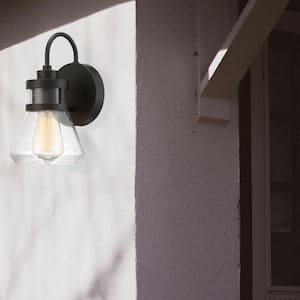 Creslee 11.75 in. Oil Rubbed Bronze 1-Light Outdoor Line Voltage Wall Sconce with No Bulb Included