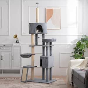 1 -Piece Bath Hardware Set Multi-Level Cat Tower with Mounting Hardware in Antique Gray
