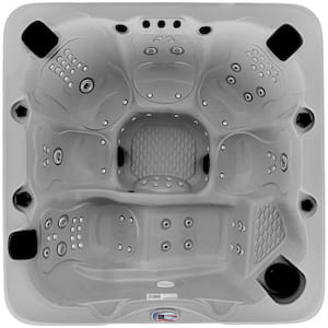 6-Person 100-Jet 240-Volt Premium Acrylic Lounger Spa Standard Hot Tub with Bluetooth Sound System and LED Waterfall