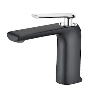 Single Handle Single Hole Low-Arc Surface Mount Bathroom Faucet in Matte Black