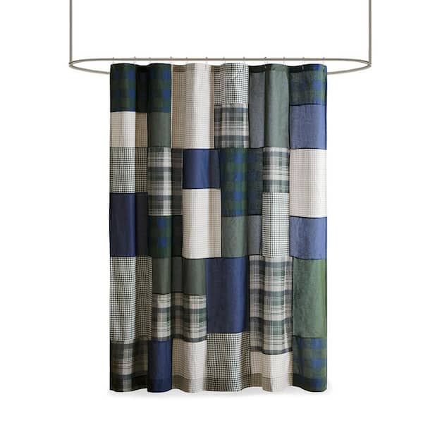 Lodge Inspired 72 in. W x 72 in. L Multi Colored Cotton Shower Curtain