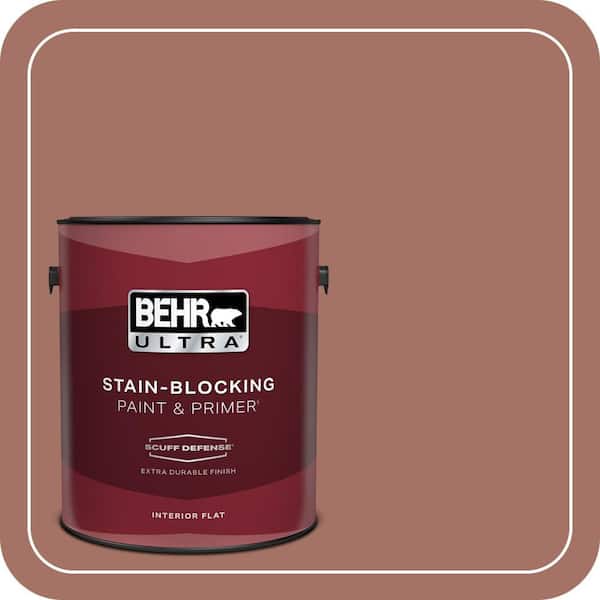 BEHR ULTRA 1 gal. #200F-5 Toasted Nutmeg Extra Durable Flat Interior Paint & Primer