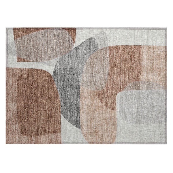 Chantille Machine Washable Indoor/Outdoor Abstract ACN2121 Paprika 1 ft. 8 in. x 2 ft. 6 in. Accent Rug