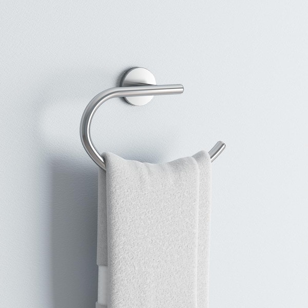 Glacier Bay Dorset Towel Ring Chrome Bathroom Open Hand Towel Holder 