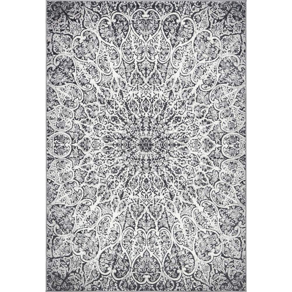 Unique Loom Sofia Grace Dark Gray 6' 0 x 9' 0 Area Rug 3141465 - The ...