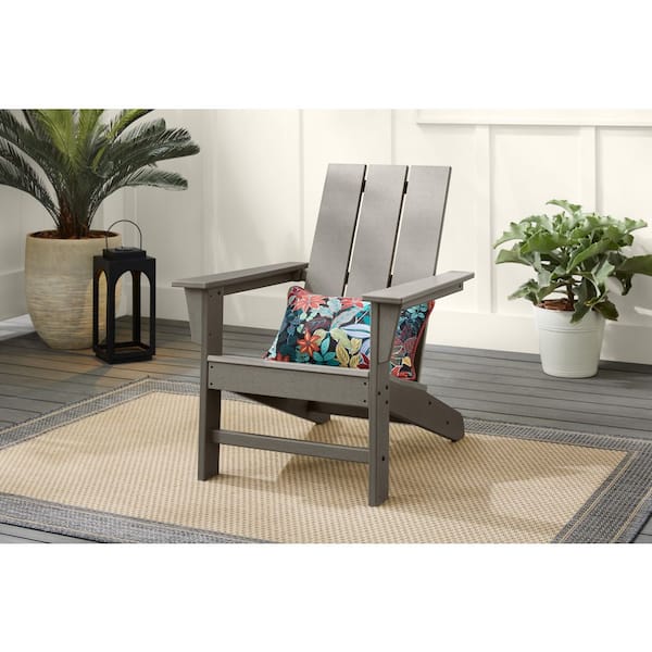 Hampton Bay Autumn Glen HDPE All-Weather Adirondack Chair Black