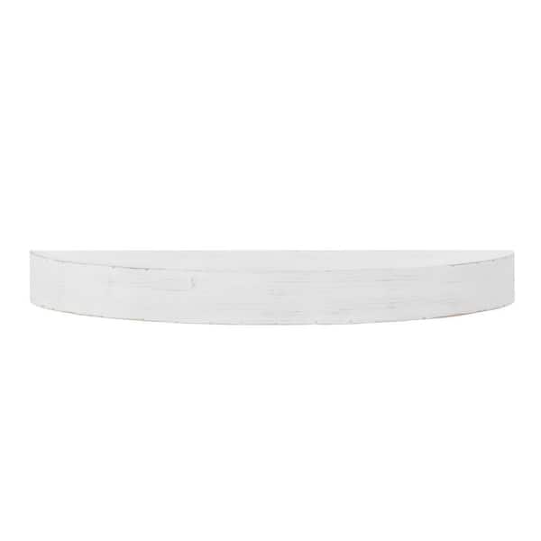 American Artdecor Smallrustic Round Ovalwood Decorative Floating Wall Mounted Shelf White - 28 in. L x 3 in. H x 8 in. D
