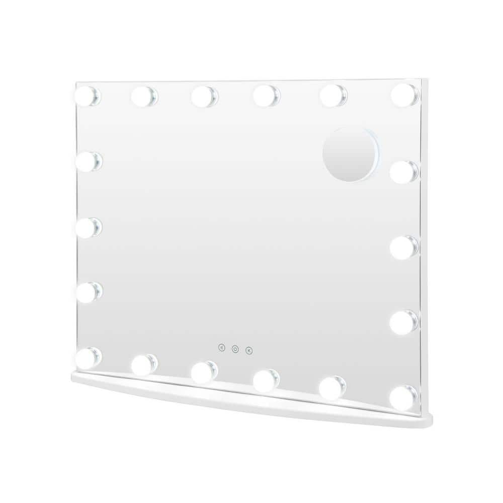 Costway 24.5 in. W x 20.5 in. H Vanity Mirror with Lights 3-Color ...