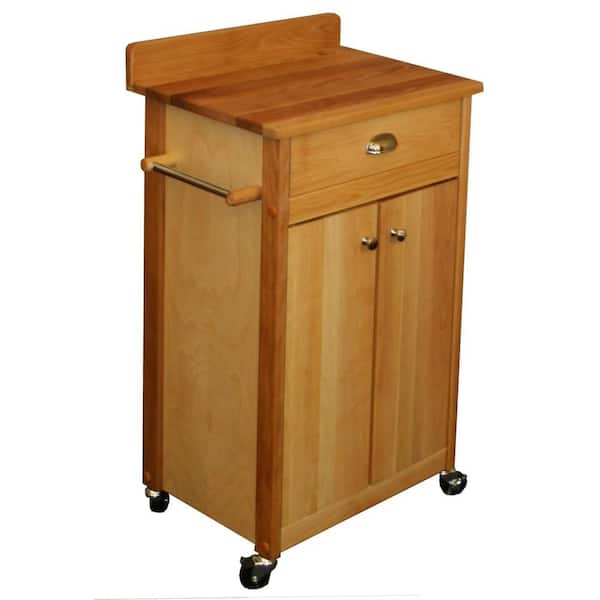 Catskill Craftsmen Natural Wood Kitchen Cart with Towel Rack