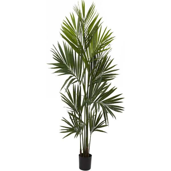 7 ft. Artificial Palm Tree in Black Pot, Artificial Indoor Home Decor Plant
