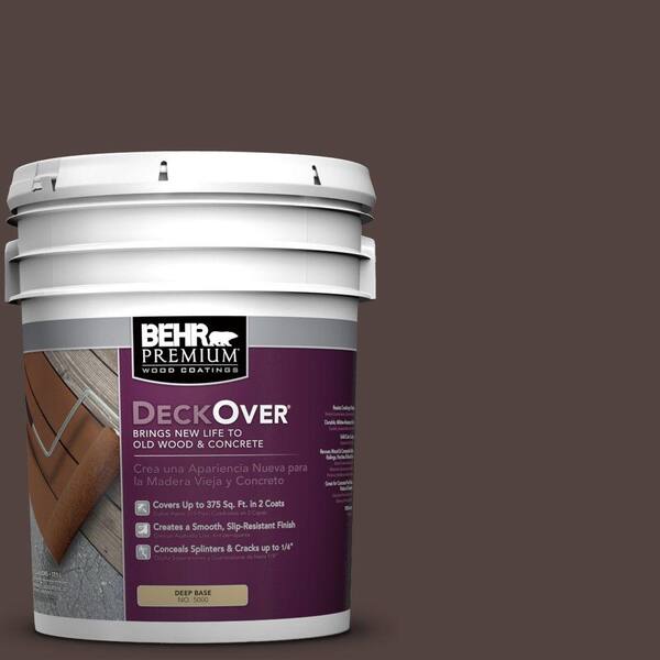 BEHR Premium DeckOver 5 gal. #PFC-25 Dark Walnut Solid Color Exterior Wood and Concrete Coating