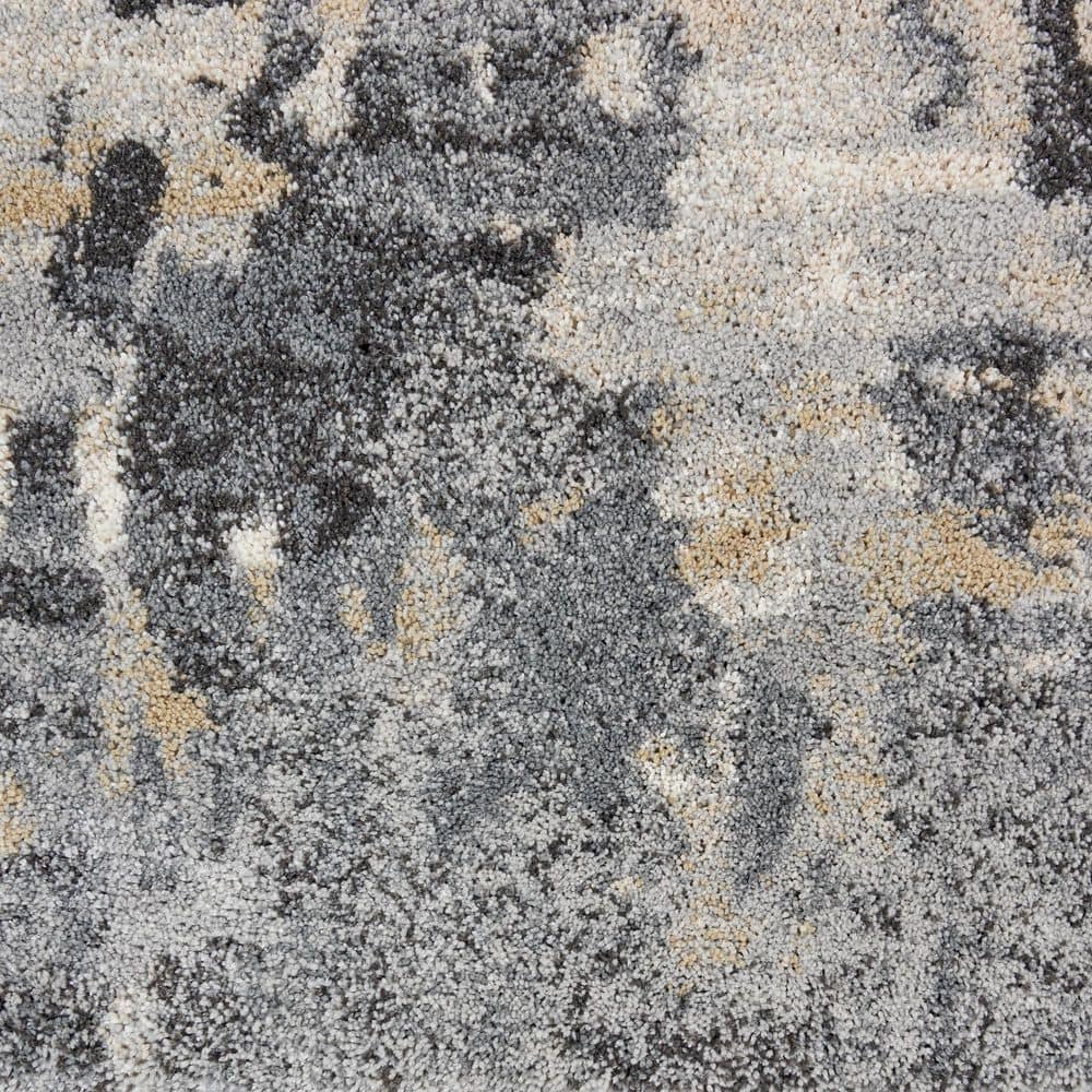 Handmade Gray Abstract Synthetic 4' x 6' Rectangular Area Rug