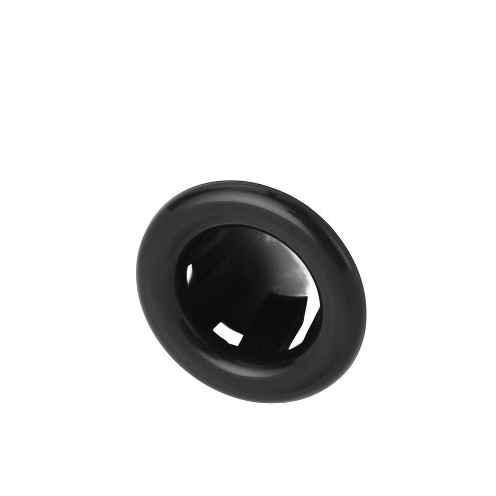 ALEASHA 1.2 in. Sink Basin Trim Overflow Cover Plastic Insert in Hole Round Caps in Black (6