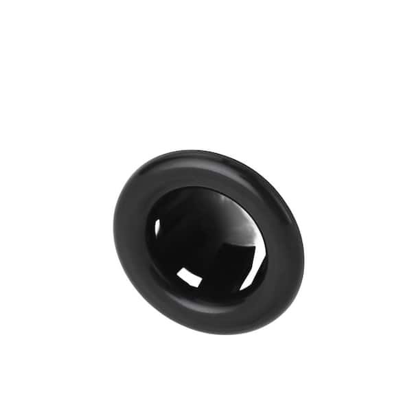 ALEASHA 1.2 in. Sink Basin Trim Overflow Cover Plastic Insert in Hole Round Caps in Black (6