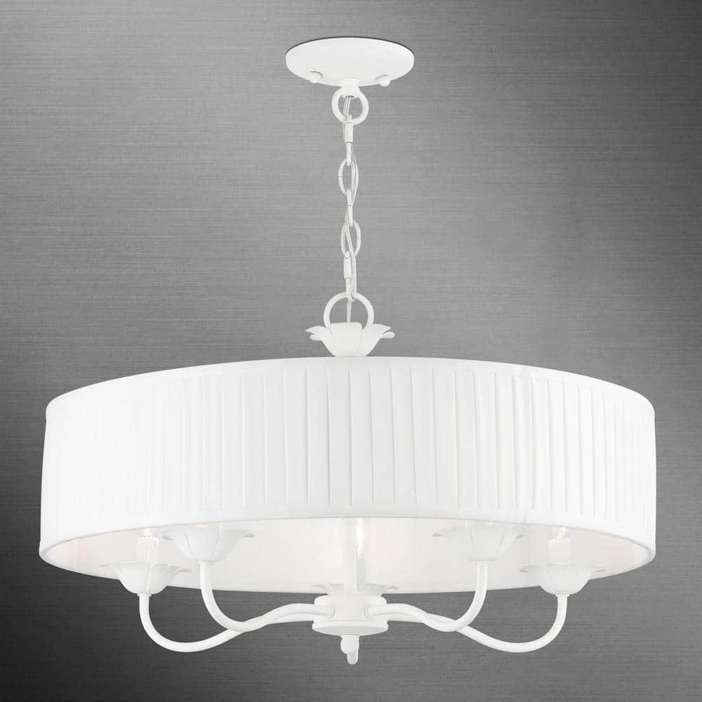 Edinburgh 23" White Glass Drum Pendant Light