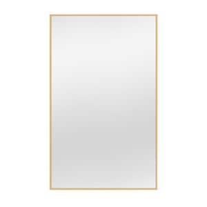 31 in. W x 51 in. H Modern Rectangular Metal Framed Wall Bathroom Vanity Mirror in Gold