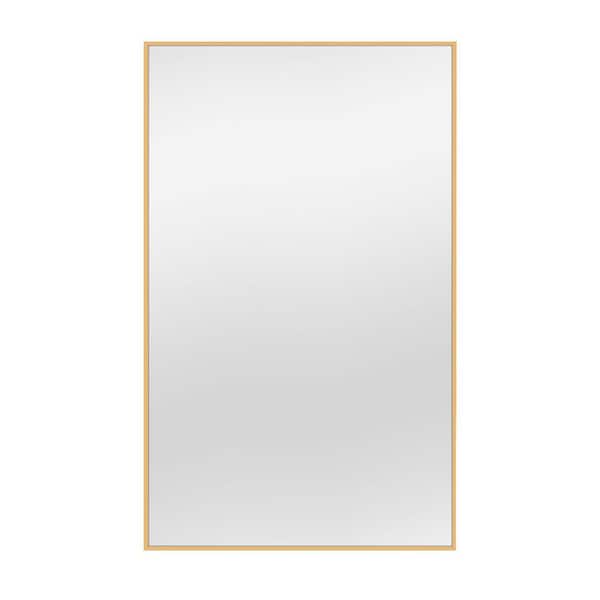 Unbranded 31 in. W x 51 in. H Modern Rectangular Metal Framed Wall Bathroom Vanity Mirror in Gold