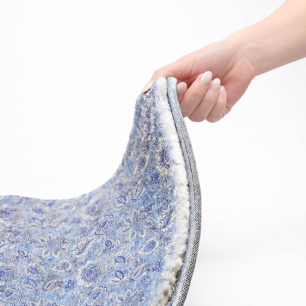Dream Shag Premium Machine Washable Abstract ADS662 Blue 8 ft. x 10 ft. Area Rug