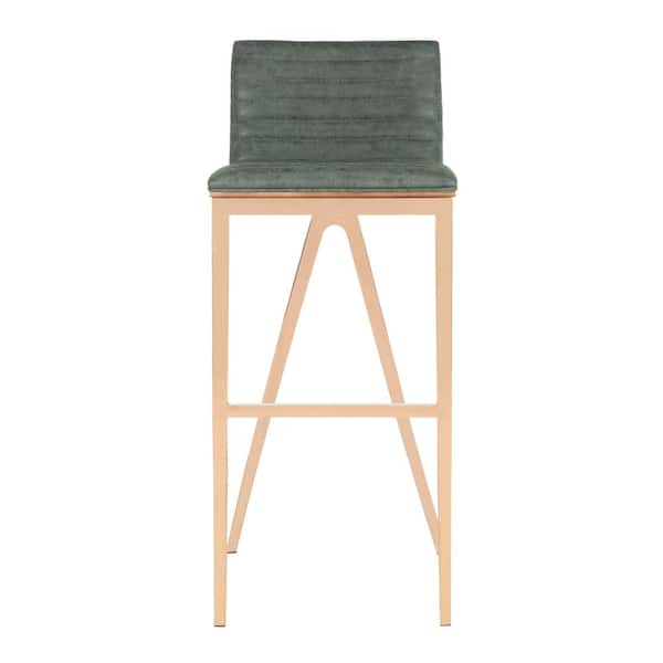 SAFAVIEH Mckay 39 in. Dark Green Metal Bar Stool