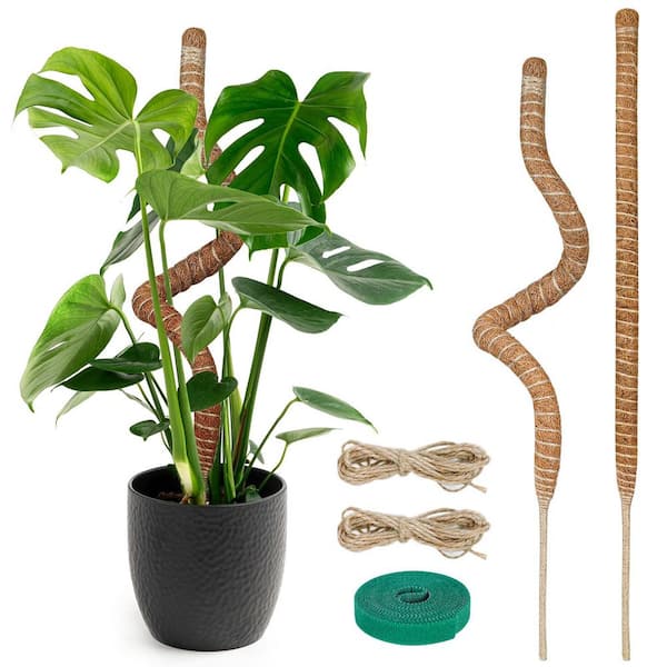 28 in. Bendable Moss Pole Plant Stake for Plant Monstera Climbing Plants, Coir Plant Pole Sticks Support Stakes (2-Pack)