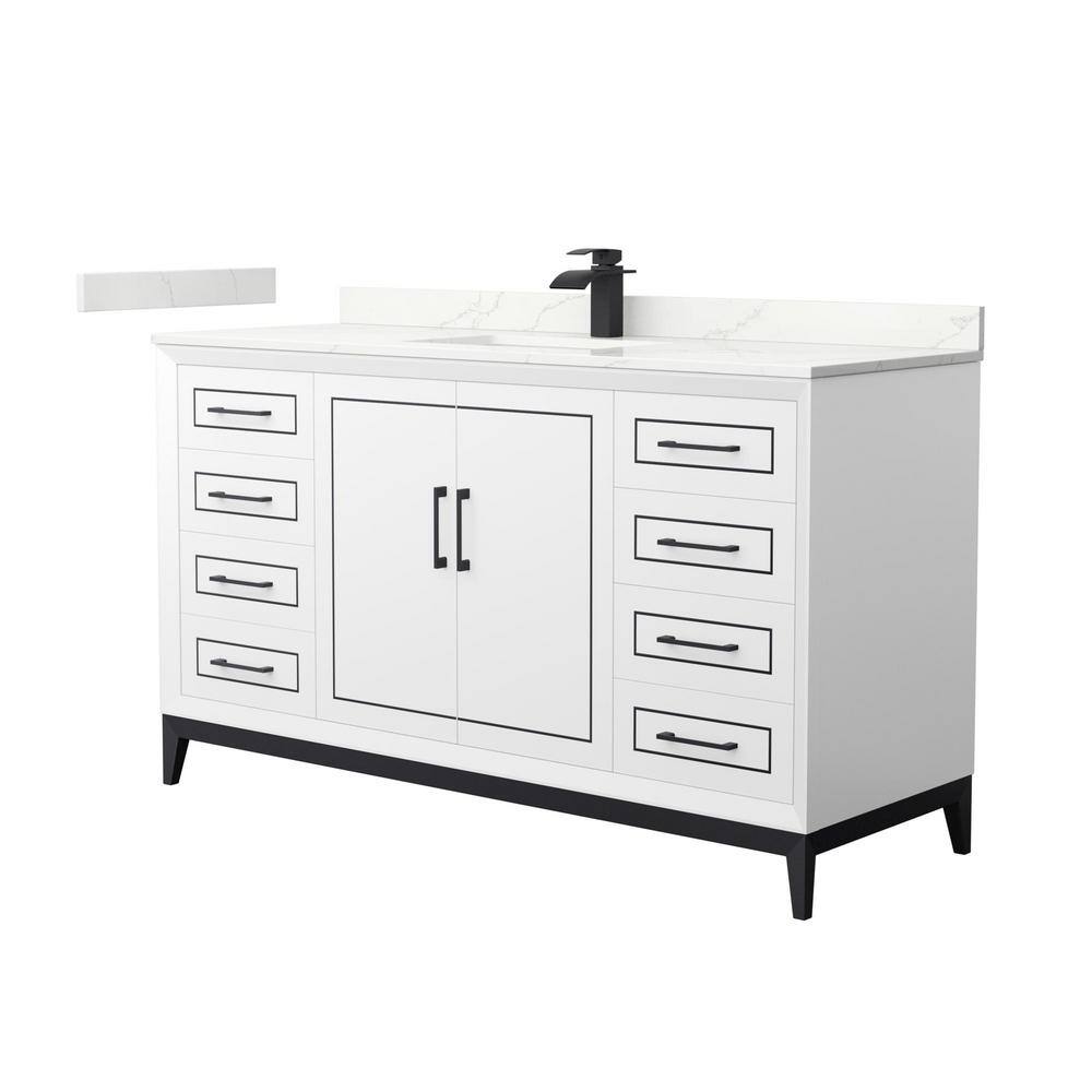 Marlena 60 in. W x 22 in. D x 35.25 in. H Single Bath Vanity in White with Giotto Quartz Top price history on PriceWatchPro