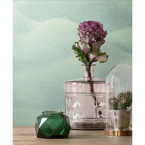 Hotel Collection Light Green Rolling Hills Landscape Glitter Finish Non-Pasted Non-Woven Wallpaper Roll