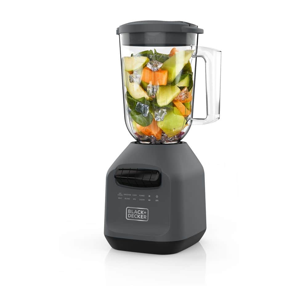 PowerXL Black & Decker Ice Crush Blender With 56 Ounce (7 Cup) Perfectpour Plastic Jar, Powerful 6-Tip Stainless Steel Blade, 8-Speeds Plus Pulse, 750 Peak Watts Of Power