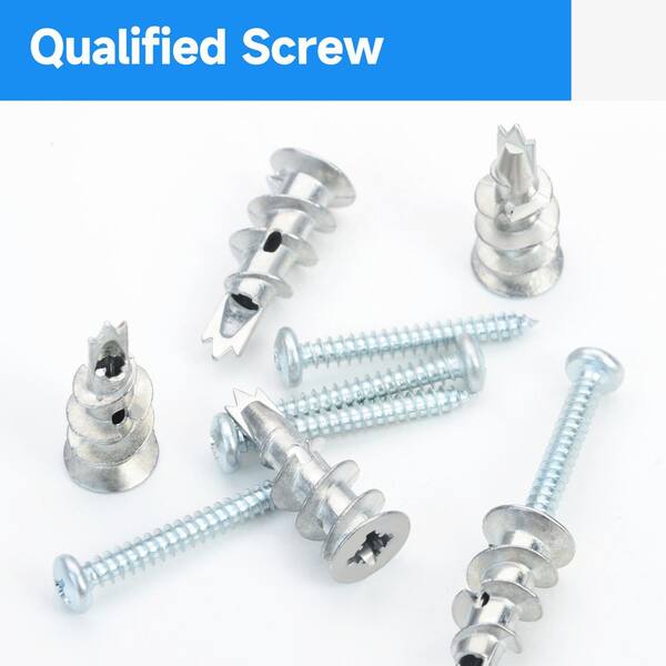 thumbnail image 2 of 25-Pack #6-10 Zamac Self-Drilling Drywall Anchors With #8 Pan Head Screws – USA 2 of 2