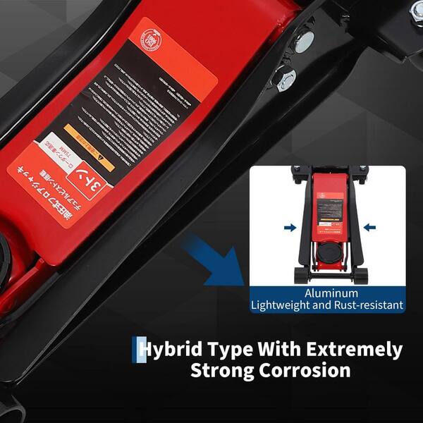 3 Ton (6000 LB) Capacity Hydraulic Low Profile Service Floor Jack 
