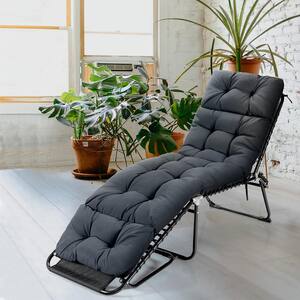 22 in. x 29 in. Outdoor Lounge Chair Cushion Indoor Outdoor Black