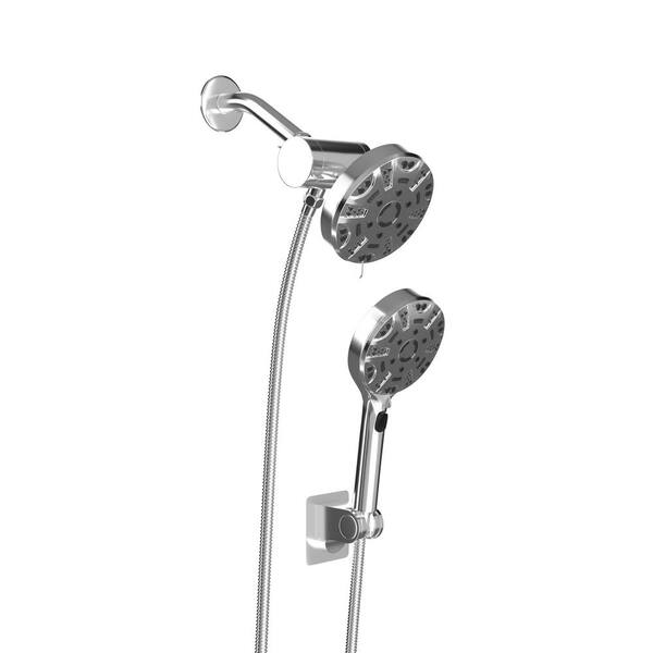 Dimakai Single Handle 8-Spray Patterns Wall Mount Shower Faucet 1.8 GPM with 4.7 in. Rotatable Shower Head, Anti Scald in Chrome