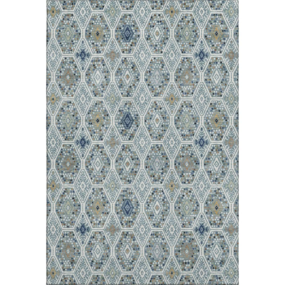 Mayfield Premium Machine Washable Abstract AMF2471 Teal 8 ft. x 10 ft. Area Rug price history on PriceWatchPro