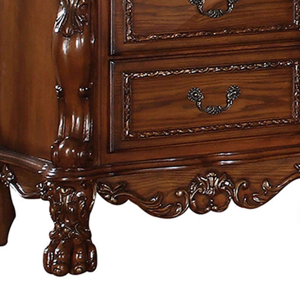 32" Cherry Oak Traditional 2-Drawer Nightstand
