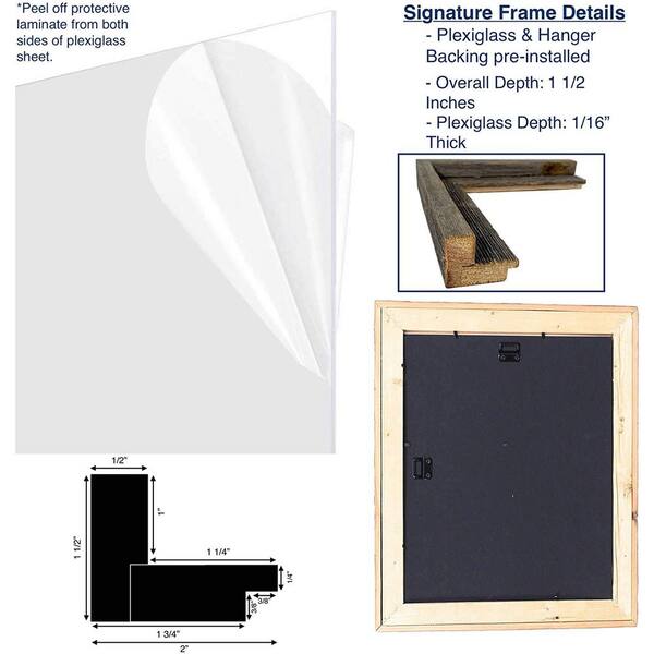 BarnwoodUSA 8x10 Signature Picture Frame Matted for 5x7 Photo, Weather Wood