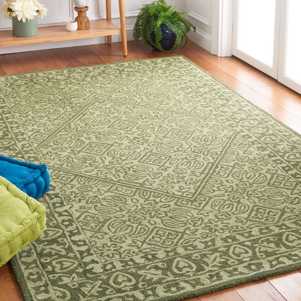 SAFAVIEH Dip Dye 4 ft. x 6 ft. Green Oriental Area Rug DDY151Y-4 - The ...