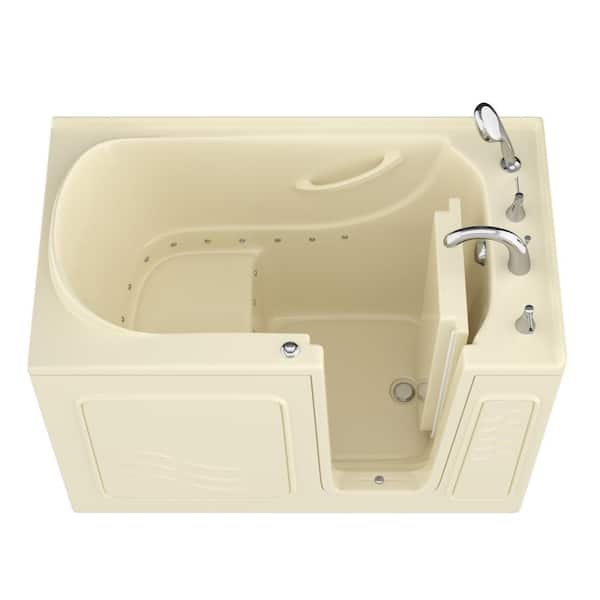 Universal Tubs Safe Economy 53 in. L x 30 in. W Right Drain Walk-In Air Bathtub in Biscuit