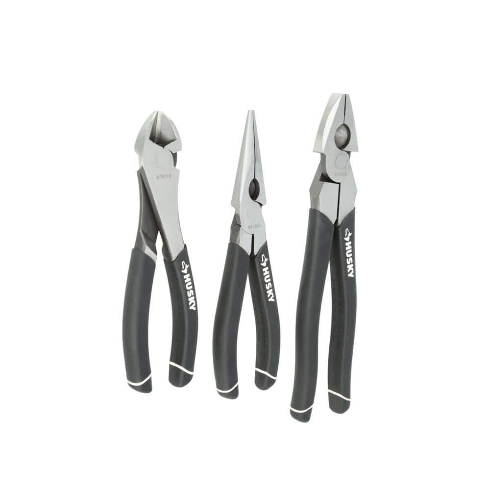Husky High-Leverage Long Nose Pliers Set (3-Piece) 1006 - The Home