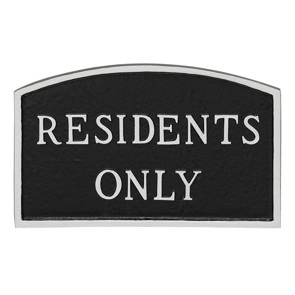 10 in. x 15 in. Standard Arch Residents Only Statement Plaque Sign - Black/Silver price history on PriceWatchPro